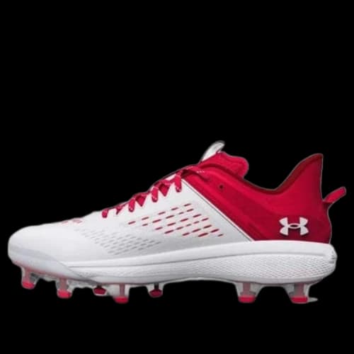 Under Armour Yard Low MT TPU Baseball Cleats 'White Red'