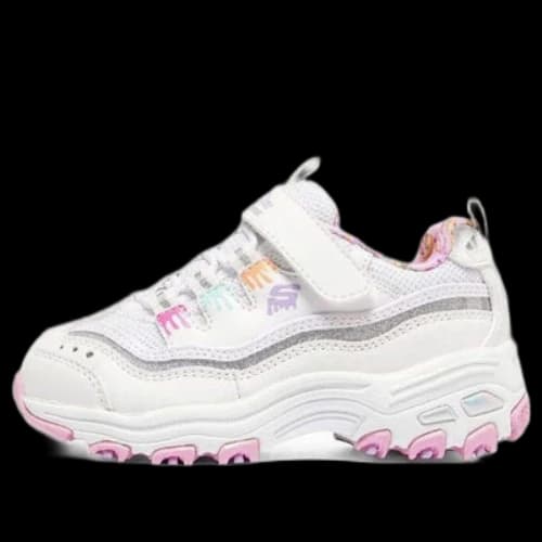 (GS) Skechers D'Lites Strap Memory Foam Running Shoes 'White Pink'