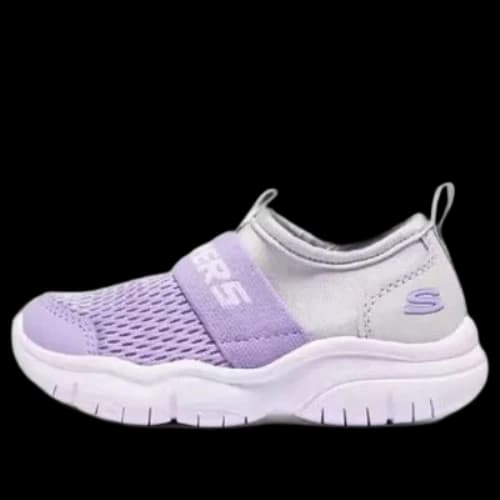 (GS) Skechers Slip-On Comfy Shoes 'Purple Silver'