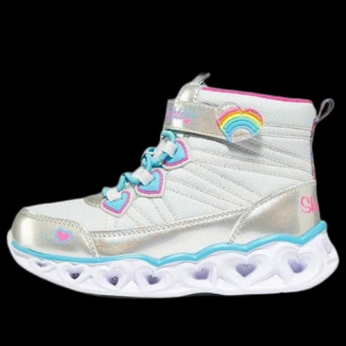 (GS) Skechers Sweetheart Lights 'White Silver Blue'
