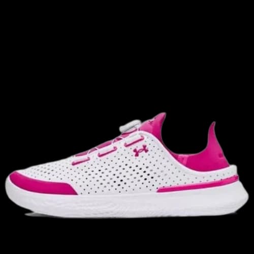 (GS) Under Armour UA SlipSpeed Leather Shoes 'White Rebel Pink'