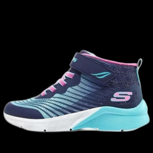 (GS) Skechers Girls Microspec Rejoice Racer 'Navy Light Blue Pink'