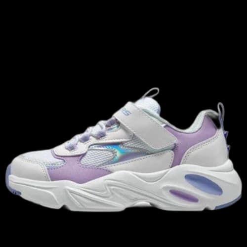 (GS) Skechers Casual Trainers 'White Purple'