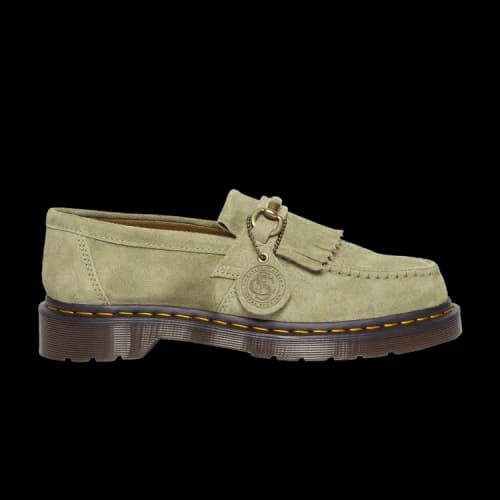 Dr. Martens Adrian Snaffle Desert Oasis Suede Loafers Pale Olive