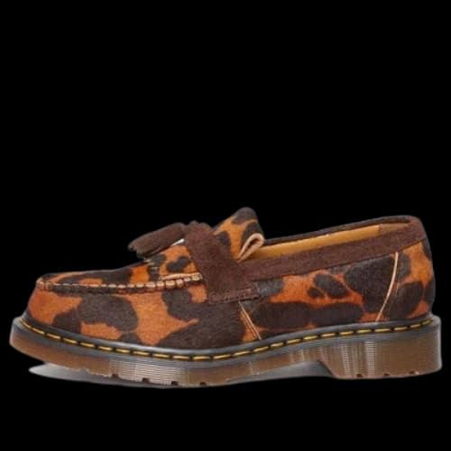 Dr. Martens Adrian Made in England Hair On Tassel Loafers 'Ocelot Dark Brown'