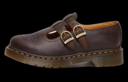 Dr. Martens 8065 Crazy Horse Leather Mary Jane Shoes 'Dark Brown' (Women's)