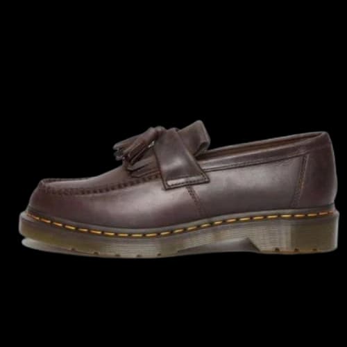 Dr. Martens Adrian Crazy Horse Leather Tassel Loafers 'Dark Brown'