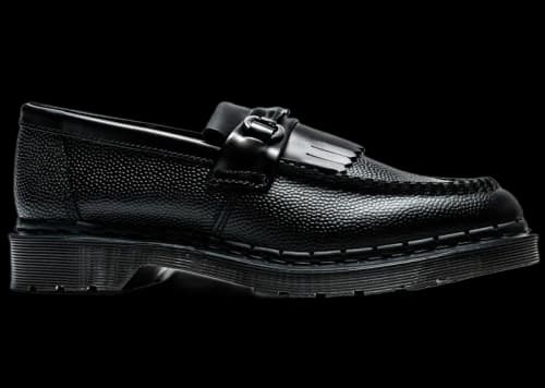Dr. Martens Adrian Snaffle Pebble Grain Leather Kiltie Loafer Black