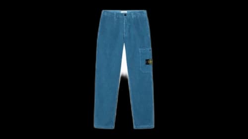 Stone Island Organic Cotton Corduroy 800 3100039 Pants Steel Blue