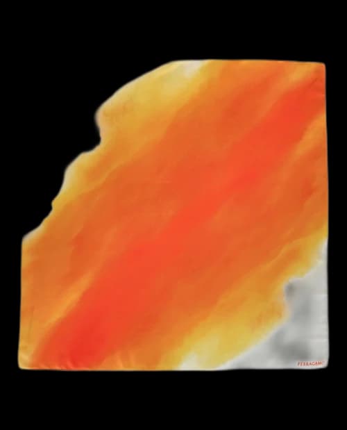 Ferragamo Gradient Tie-Dye Silk Bandeau Orange