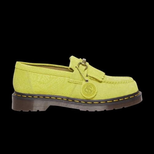 Dr. Martens Adrian Snaffle Repello Emboss Suede Kiltie Loafer 'Moss Green'