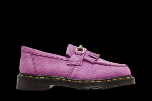 Dr. Martens Adrian Snaffle Repello Emboss Suede Kiltie Loafer 'Thrift Pink'
