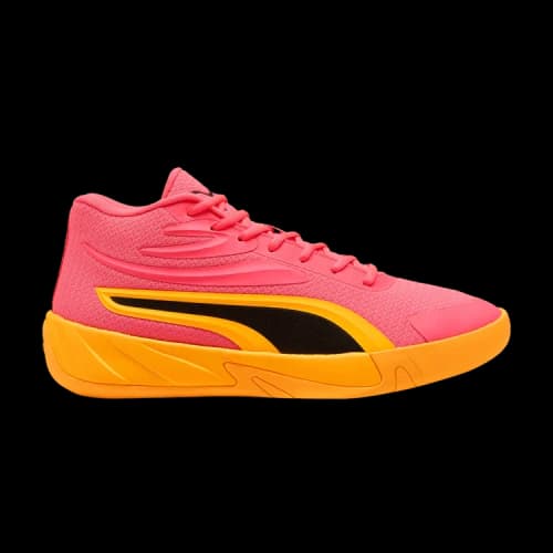 PUMA Court Pro Comfortable Cushioning Breathable Mid top Basketball Shoes Unisex Red Black Yellow