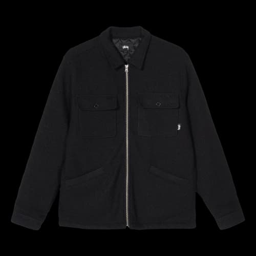 Stussy x Patta Boiled Wool Overshirt 'Black'