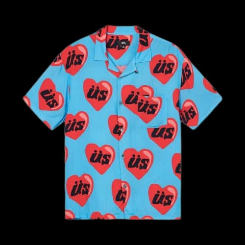Stussy x Cactus Plant Flea Market Heart Short-Sleeve Shirt 'Blue'
