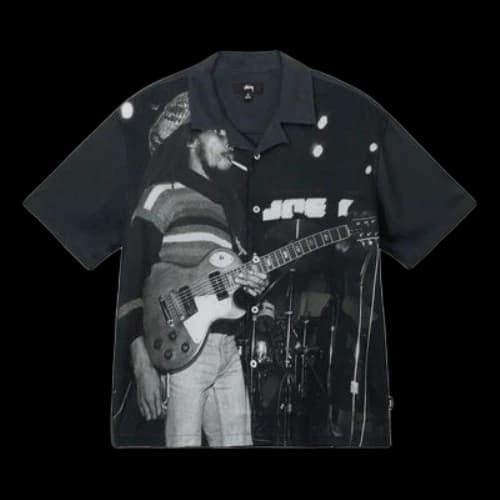 Stussy Bob Marley Open Collar T-Shirt 'Black'