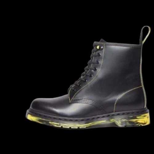 Dr.Martens 1460 Marbled Sole Smooth Leather Lace Up Boots 'Black'