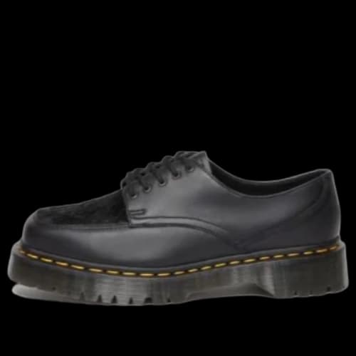 Dr. Martens 5-Eye Bex Square Toe Hair-On & Leather Shoes 'Black'