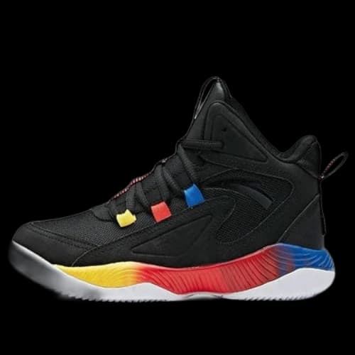 (GS) ANTA High Top Basketball Shoes 'Black Blue Yellow'