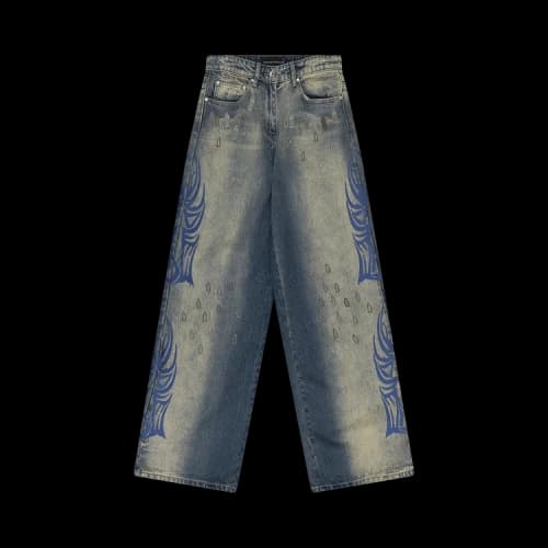 Who Decides War Winged Logo Bootcut Jeans 'Indigo'