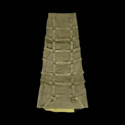 Who Decides War Grid Bondage Maxi Skirt 'Green'