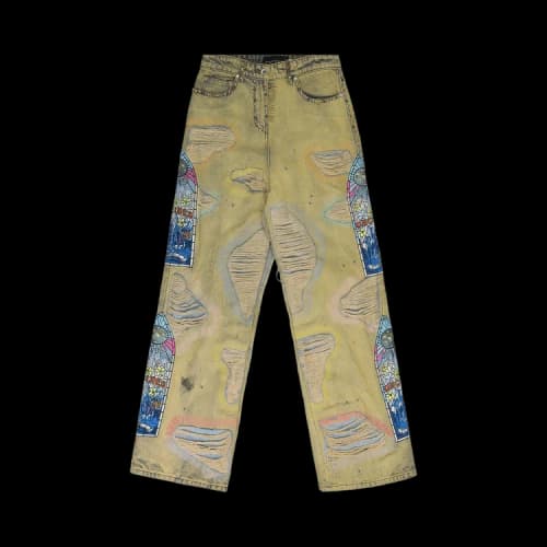 Who Decides War Embroidered Relaxed Fit Jeans 'Multicolor'
