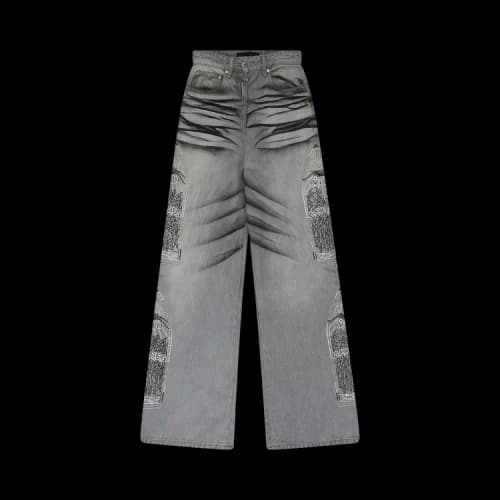 Who Decides War Noir Stripe Wide Leg Jeans 'Grey'