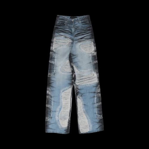 Who Decides War Noir Stripe Wide Leg Jeans 'Blue'