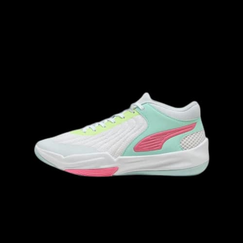 PUMA Court Pro Textile, Artificial Leather Mid top Basketball Shoes Unisex Mint Blue