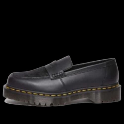 Dr. Martens Penton Bex Square Toe Hair-On & Leather Loafers 'Black'