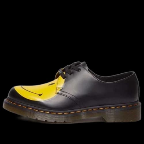 Dr.Martens 1461 Smiley Smooth Leather Oxford Shoes 'Black Yellow' (Women's)