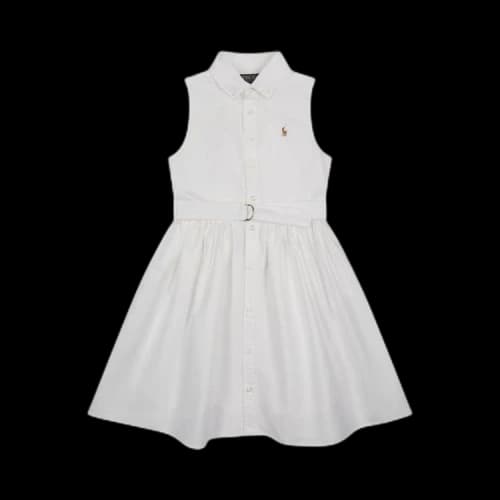 Polo Ralph Lauren Kids Sleeveless Oxford Latoyia Shirt Dress 'White'