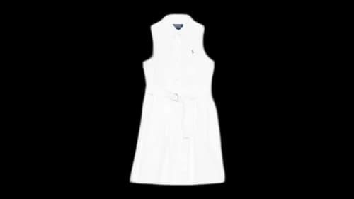Polo Ralph Lauren GirLS Sleeveless Oxford Latoyia Shirt Dress White