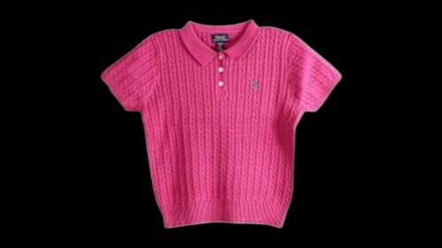 Polo Ralph Lauren Kids Short Sleeve Combed Cotton Mini Cable Knit Polo Shirt College Pink