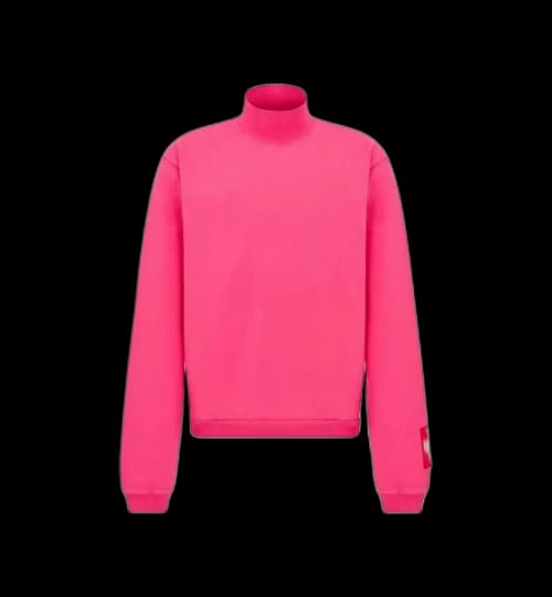 Dior x ERL Relaxed-Fit Long-Sleeved T-Shirt Pink Cotton Fleece