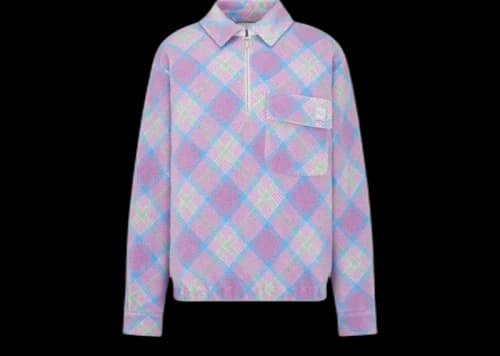 Dior x ERL Tartan Zip Sweatshirt Purple
