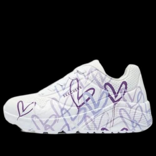 (GS) Skechers Uno-Spread The Love 'White Purple'