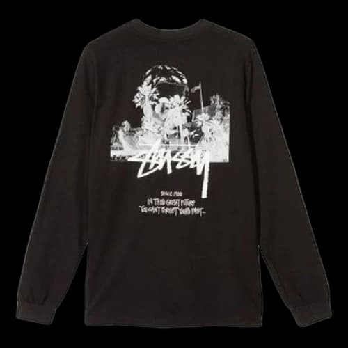 Stussy x MMW LS TEE Printing logo Long Sleeves Unisex Black