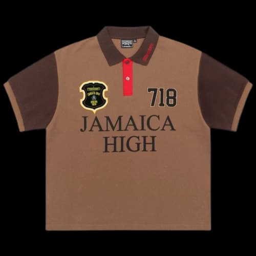 Stussy x Denim Tears Pique Polo 'Brown'