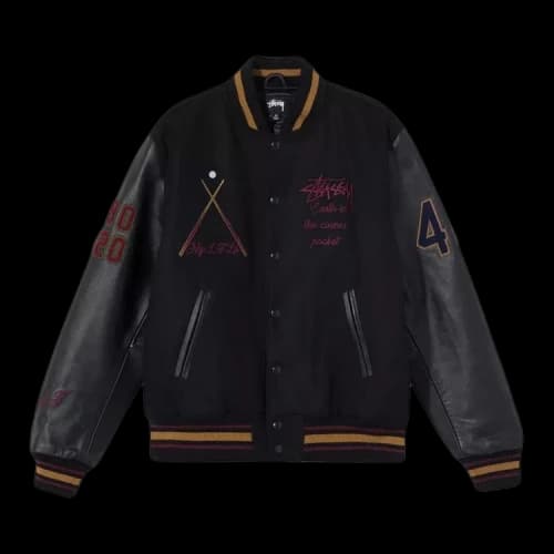 Stussy 40th Anniversary Varsity Jacket 'Black'