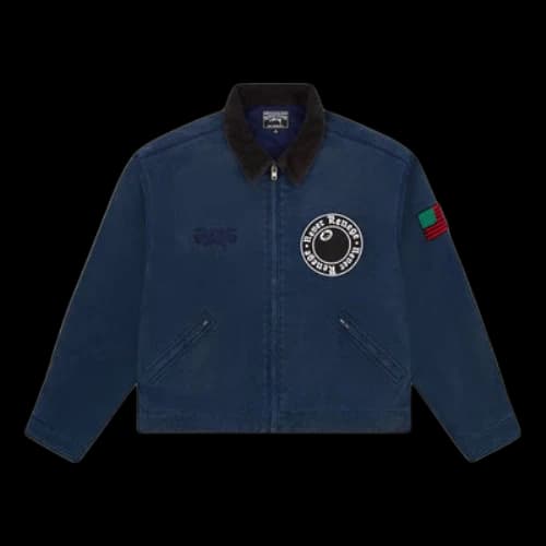 Denim Tears x Stussy Never Renege Canvas Work Jacket 'Navy Black'