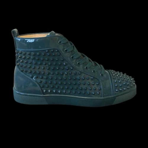 Christian Louboutin Louis Orlato Spikes Flat Patent 'Lagoon'