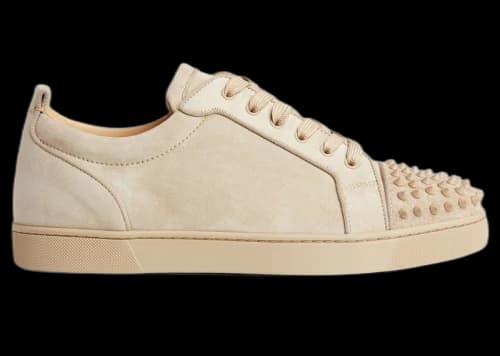 Christian Louboutin Louis Junior Spikes Orlato Flat Veau Beige