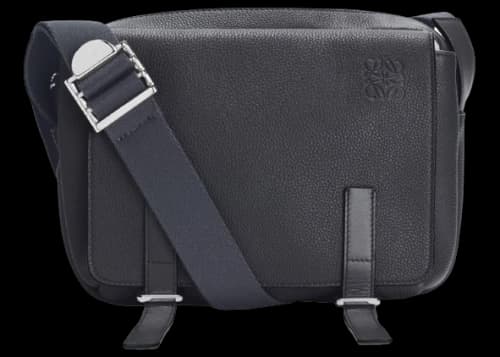 LOEWE Military Messenger Bag in Soft Grained Calfskin XS Anthracite