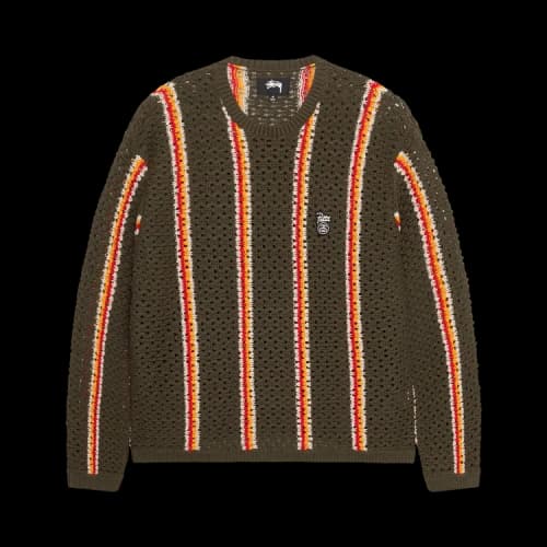 Stussy x Patta Striped Loose Gauge Sweater 'Olive'