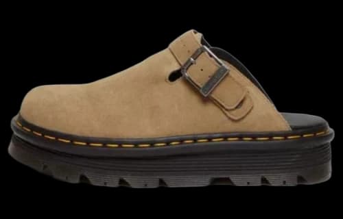 Dr. Martens Zebzag Suede Slingback Platform Mule Savannah Tan