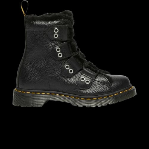 Dr. Martens 1460 Faux Fur Lined Leather Lace Up Boots Black (Women's)