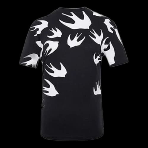 McQ Alexander McQueen Classic Swallow Pattern Short Sleeve Unisex Black