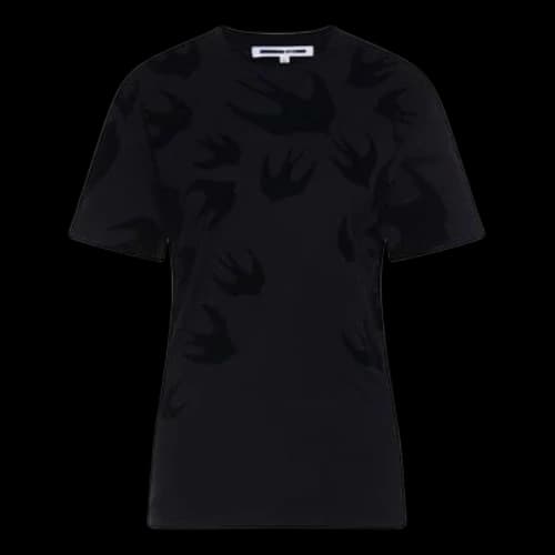 McQ Alexander McQueen SS21 Swallow Pattern Short Sleeve Black