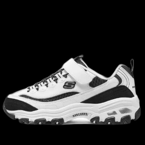 (GS) Skechers Dlites Chunky Shoes 'White Black'